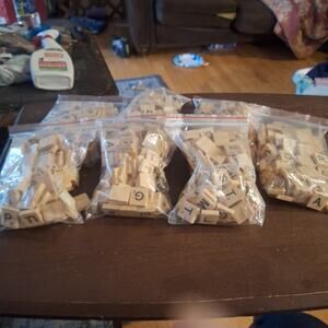 NEW Scrabble - Original Vintage Game Parts - 700 Wood Letter Tiles - 7 Full Sets